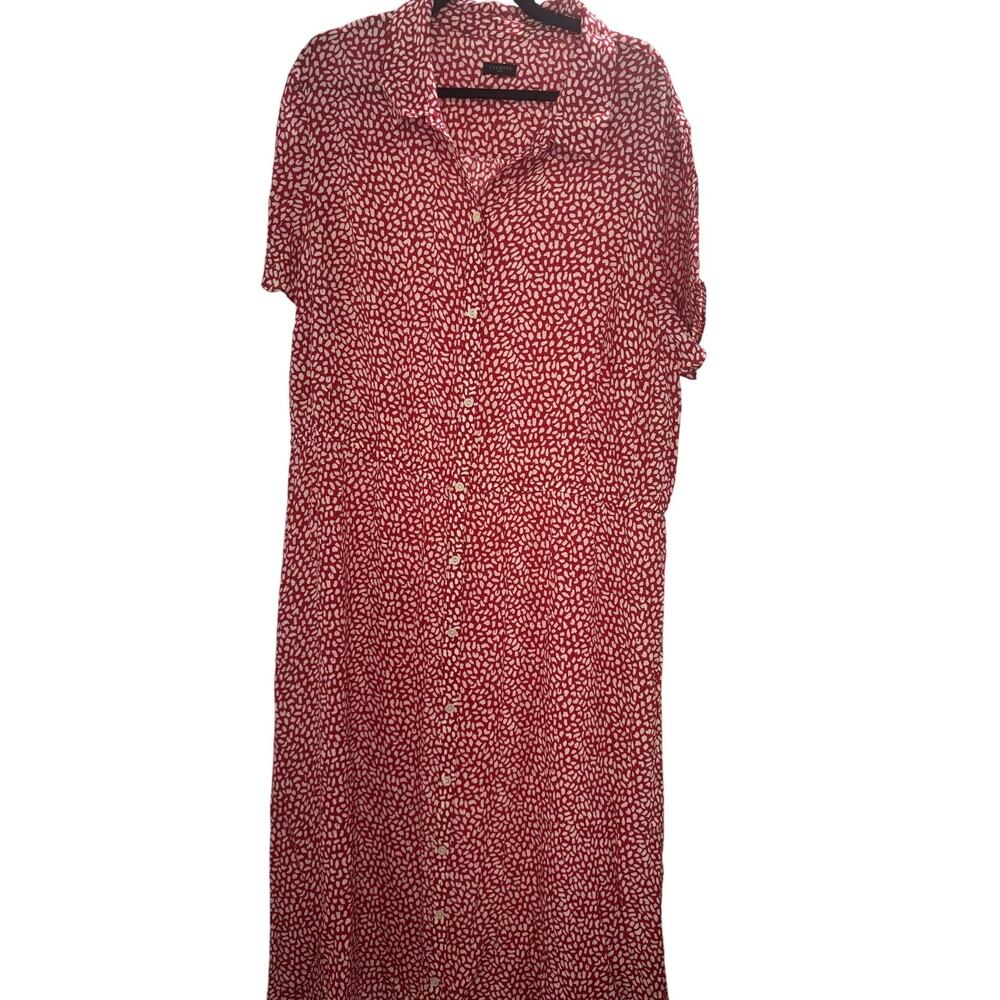 Talbots Plus Button-Front Abstract Dot Viscose Dr… - image 1